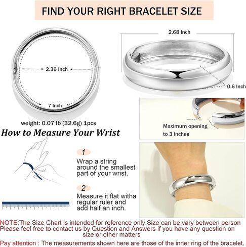 2Pcs Bangle Bracelets for Women 14k Gold Plated Chunky Gold Bangle Set Hinged Cuff Bracelets Trendy Gold Bracelets for Women in Kuwait