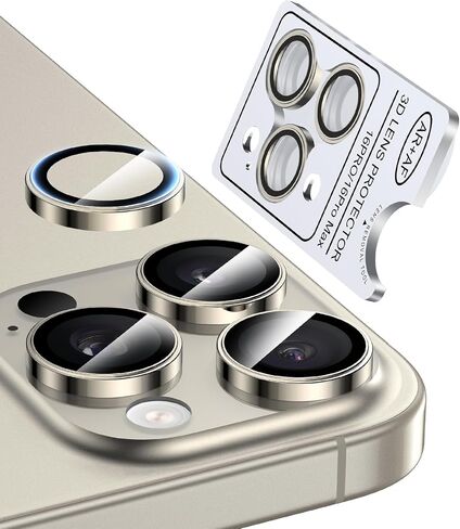 for iPhone 16 Pro Max/16 Pro Camera Lens Protector, Military Grade Shatterproof & Longest Durable, iPhone 16 Pro/16 Pro Max Camera Protector Cover 9H Tempered Glass, Natural Titanium in Saudi Arabia