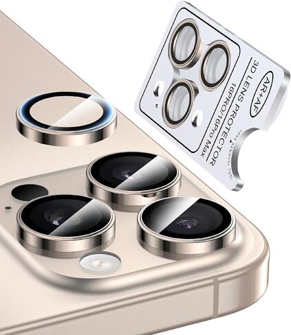 for iPhone 16 Pro Max/16 Pro Camera Lens Protector, Military Grade Shatterproof & Longest Durable, iPhone 16 Pro/16 Pro Max Camera Protector Cover 9H Tempered Glass, Natural Titanium in Saudi Arabia