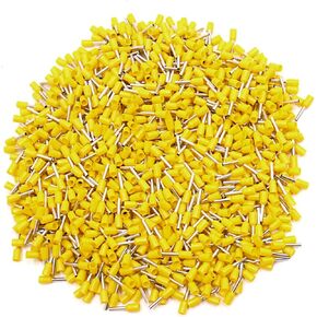 1000pcs AWG18 1mm2 Automotive Insulated Cord End Terminal Wire Ferrules Yellow Replacement