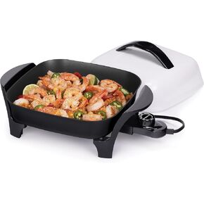 Presto 06620 11-Inch Electric Skillet,Black/White