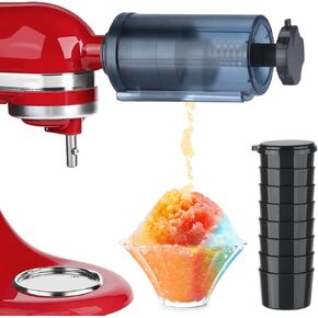Shave Ice Attachment for KitchenAid Stand Mixer,with 8 Molds Shave Ice Attachment for KitchenAid Stand Mixers, Ice Shaver Attachment, Snow Cone Attachment,Ice Shaver Maker