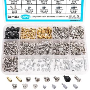 480PCS M.2 Screws Motherboard Standoffs Screws Computer Screws Assortment Kit, M.2 NVMe SSD Mounting Screws for Motherboard, SSD, HDD Hard Drive, PC Fan, PC Case