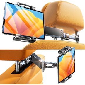 LISEN Extendable Tablet iPad Car Holder Back Seat for Kids, iPad Headrest Mount for Car, Road Trip Must Haves Essentials Tablet iPad Car Mount Accessories Compatible with 2024 iPad Pro Fire