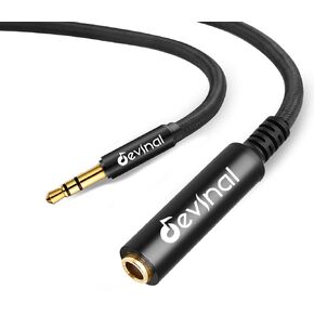 Devinal 1/4 inch to 3.5mm Female Long Headphone Extension Cable, 6.35mm to 3.5mm (1/8" inch) Female TRS Adapter, Quarter inch to Minijack Female Stereo Cord Converter Connector 10 feet/ 3M