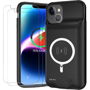 Battery Case for iPhone 14 Pro, Upgraded 10000mAh Battery Pack Rechargeable Charger Case with Carplay Wireless Charging Compatible for iPhone 14 Pro (6.1 inch) External Battery Charging Case (Black)