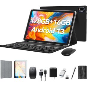 جهاز لوحي Android 13 2024 أحدث جهاز لوحي ثماني النواة مقاس 10 بوصات، ذاكرة وصول عشوائي سعتها 128 جيجابايت + ذاكرة وصول عشوائي سعتها 16 جيجابايت (8+8 افتراضية) + توسيع 1 تيرابايت، جهاز لوحي واي فاي 5G مع كاميرا بدقة 13 ميجابكسل + 8 ميجابكسل، بطارية 8000 مل