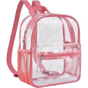 حقيبة ظهر شفافة من MAY TREE لمناسبات الاستاد، حقيبة ظهر صغيرة شفافة مقاس 12x11x4.5 بوصة للحفلات الموسيقية والمهرجانات الرياضية الخارجية - أسود in Kuwait