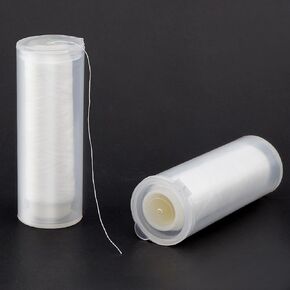 Conskyee 2 Pcs Fishing Thread Nylon Bait Elastic Thread Invisible Magic Fishing Line, 0.2 mm 656 FT Per Spool Stretchy Wire with Storage Case, Clear Catfish Bait Holder String for Chicken Liver, Worms