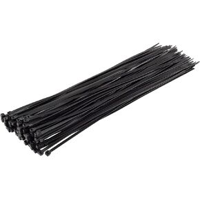 GTSE 8 Inch Black Zip Ties, 100 Pack, 40lb Strength, UV Resistant Strong Nylon Cable Ties, Self-Locking 8" Tie Wraps