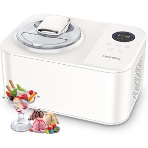 Ice Cream Maker for Home: 1.2L Automatic Ice Cream Maker Machine with LCD Display, Stainless Steel Homemade Ice Cream Maker Machine with Compressor for Home, Christmas Gift in Kuwait