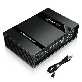 Car Audio Digital Signal Processor - DSP Car Equalizer Built-in Amplifier with 4-Channel Input, 8-Channel Output, 31-Band Graphic Equalizers Android Cable Kit