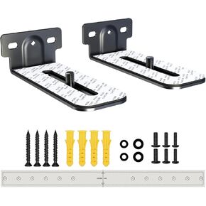 Soundbar Mount | Works with All Soundbar Including Samsung, Sony, Vizio, LG, & More | Depth Adjustable Sound Bar Mounts Under TV Bracket (Black: V02)