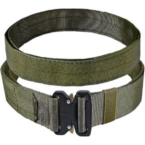 1.75 Inch Width Adjustable Nylon Tactical Belt & Molle System - Double-Layered Battle Belt, Heavy-Duty Combat Belt, EDC Belt.