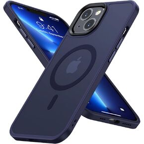 Magnetic for iPhone 14 Case/iPhone 13 Case, [Compatible with MagSafe & Military Grade Drop Protection], Slim Translucent Back Shockproof Bumper Phone Case for iPhone 13/14 6.1 ", Deep Blue