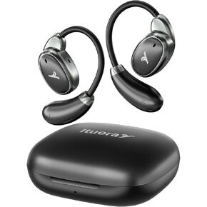 Open Ear Earbuds True Wireless Earbuds,Up to 32H Playtime,Bluetooth 5.4,Open ear headphones Ultra Comfort,Ergonomic Ear Hook,Touch Control,IPX4 Waterproof,15*11mm Oval-shaped Speakers,Over Ear Earbuds