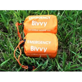 2 Packs Emergency Thermal Sleeping Bag, Survival Bivvy Sacks Blanket with Whistle, Waterproof Lightweight Survival Shelter Blanket Bag Gear for Outdoor Hiking Camping Adventure..