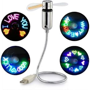 SAYTAY Small USB Fan with Real Time Clock and Temperature Display, Personal Portable USB LED Clock Fan, USB Funny Toy Gadgets Gifts for Men Women Office Home (Temperature)