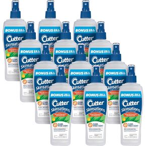 Cutter Skinsations Insect Repellent, Repels Mosquitos, Ticks, Gnats, Fleas, 7% DEET, 2 pack, 6 fl Ounce (Pump Spray)