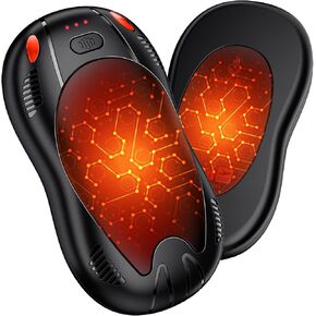 Hand Warmers Rechargeable 10000mAh 2 Pack, FANDLISS Electric Hand Warmers with Double Side Heating 3 Levels Heat, Portable Pocket Heater with AI-Smart Chips, Gifts for Work, Outdoor, Golf, Hunting