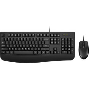 Wired Keyboard and Mouse Combo, EDJO Full-Sized Ergonomic Computer Keyboard with Palm Rest and Optical Wired Mouse for Windows, Mac OS Desktop/Laptop/PC