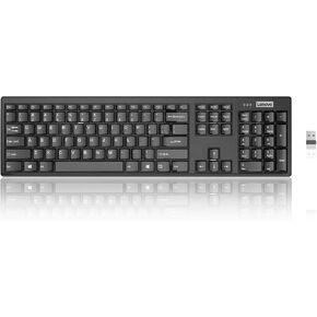 Lenovo 100 Wireless Keyboard and Mouse Combo – Cordless Set with Spill Resistant Quiet Keys – 3-Zone Keyboard - Ambidextrous Mouse – Compact Design – Wireless USB -Black