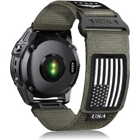 سلسلة USA Ultra متوافقة مع استبدال سوار ساعة Fenix، Quickfit 22 مم 26 مم من النايلون المتين Fenix ​​8 6 5 7، متوافقة مع Fenix ​​8 47 مم 51 مم/ Fenix ​​7X/Fenix ​​6X/Fenix ​​5X/Enduro 2/Tactix in Kuwait