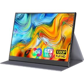 15.6inch Portable Monitor,1080P USB-C HDMI Second External Monitor for Laptop,PC,Mac Phone,PS,Xbox,Swich,IPS Ultra-Thin Zero Frame Gaming Monitor/Premium Smart Cover