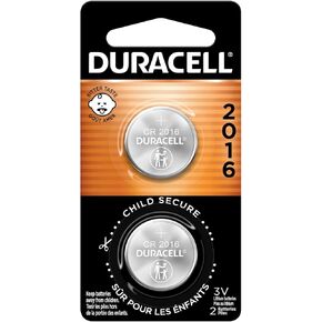 Duracell 2016 Lithium Battery, 4 Count (Pack of 1), Child Safety Features, Lithium Coin Battery for Key Fob, Car Remote, and other devices CR2016 Lithium 3 Volt (3V) Cell