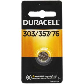 Duracell 303/357/76 Silver Oxide Button Battery, 3 Count Pack, 303/357/76 1.5 Volt Battery, Long-Lasting for Watches, Medical Devices, Calculators, and More