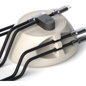 Magnetic Cord Holder Cable Organizer - SOOOEC 3 in 1 Wire Magnetic Holder with Strong Magnet Top & Cable Clips, Silicone Reusable Charger Cord Management Holder for All Cables Desktop White
