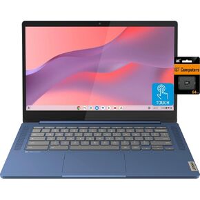 Lenovo Chromebook 14 Touchscreen Laptop (14" FHD Touch Display, 8-Core MediaTek Kompanio 520, 4GB RAM, 128GB Storage (64GB eMMC+64GB SD)), Webcam, 13-Hrs Long-Battery Life, Chrome OS, Abyss Blue