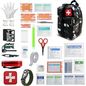 Surviveware Waterproof Premium Survival First Aid Kit - Survival Emergency Preparedness for Travel Camping Gear, Survival Kit and Outdoor Emergencies - HSA & FSA Eligible Survival Kit