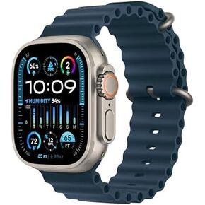 Apple Watch Ultra 2 [GPS + Cellular, 49mm] - Titanium Case with Blue Ocean Band, One Size (Renewed Premium)