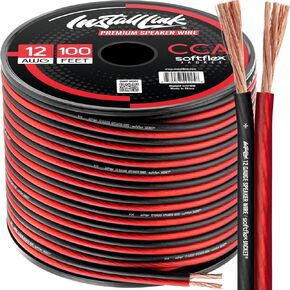 Install Link 12 AWG Gauge Speaker Wire Cable (100 Feet) Stereo, Car or Home Theater, CCA