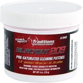 Traditions A1940 Blackout Cleaning Patches .45-.54 Muzzleloader 2.5 Cotton
