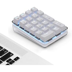 Mechanical Number Pad for Laptop 21-Key Wired Numeric Keypad with Blue LED Backlit USB Number Pad for Laptop Desktop Computer PC (Blue Switch)