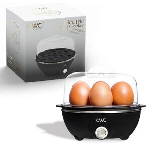 COOK WITH COLOR 350W Electric Egg Cooker - 7 Capacity Egg Boiler for Hard Boiled, Soft Boiled, and Poached Eggs, Cream