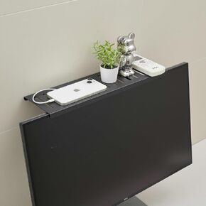 2PCS Monitor Shelf 15.7" - TV Computer Monitor Top Shelf for Speaker Streaming Devices, Adjustable Clip Mount Holder
