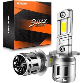 مصابيح الضباب SEALIGHT H11 LED، 6000K زينون أبيض، سطوع 400%، حجم هالوجين 1:1، خالية من الأخطاء في Canbus، غير قطبية، حزمة من 2