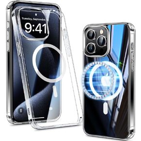 Humixx Compatible with iPhone 15 Pro Max Case, [Non-Yellowing] [14 FT Military Drop Protection] Slim Fit Yet Protective Shockproof Bumper with Airbag Transparent Phone Cover 6.7" - Crystal Clear