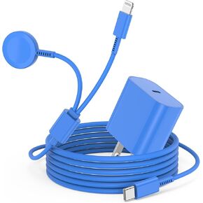 شاحن ساعة Apple USB C مطور، [معتمد من MFi] 2 في 1 كابل شحن سريع مغناطيسي iWatch بطول 6 أقدام مع كتلة قابس حائط من النوع C بقدرة 20 وات لسلسلة ساعات Apple 8/7/SE/6/5/4/3/2/1/ آيفون 14/13/12/11/XS in Kuwait