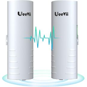 Wireless Bridge, UeeVii CPE452 Point to Point 5.8G Long Range Outdoor WiFi CPE with 14DBi High-Gain Antenna,24V PoE Adapter,2 LAN Port, Work with Starlik, Extend Network to Shop, Barn, Garage, 2Pcs