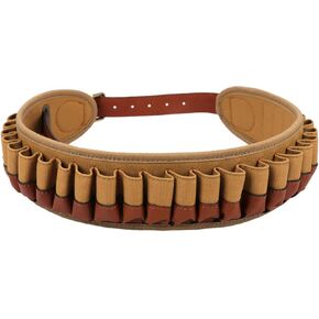 TOURBON Hunting Shooting Shotgun Shell Holder 20GA Shotshell Bandolier 12 Gauge Ammo Cartridge Belt - Canvas and Leather