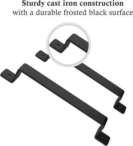 Barn Door Handle for Gate, Kitchen, Sheds, Garage - Pull Handle for Sliding Barn Door - Grab Handle - Barn Door Hardware - Black in Saudi Arabia