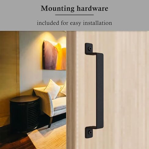Barn Door Handle for Gate, Kitchen, Sheds, Garage - Pull Handle for Sliding Barn Door - Grab Handle - Barn Door Hardware - Black in Saudi Arabia