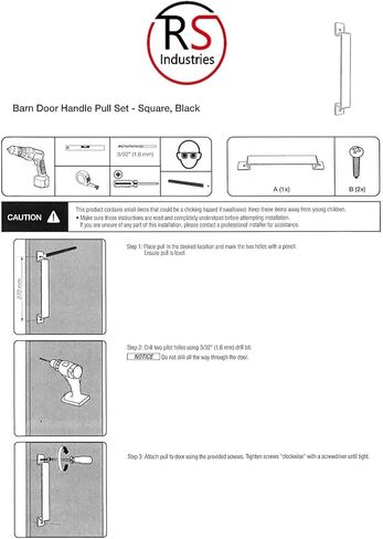 Barn Door Handle for Gate, Kitchen, Sheds, Garage - Pull Handle for Sliding Barn Door - Grab Handle - Barn Door Hardware - Black in Saudi Arabia