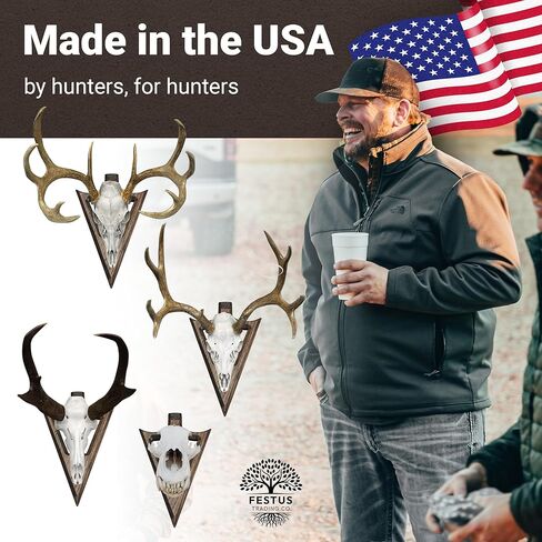 Swan Neck Arrowhead European Mount Plaques, Reversible Wall Mount & Desktop Mount, Antler Mounts or Skull Hanger for Deer, Antelope, Boar, & More, Made in The USA in Saudi Arabia