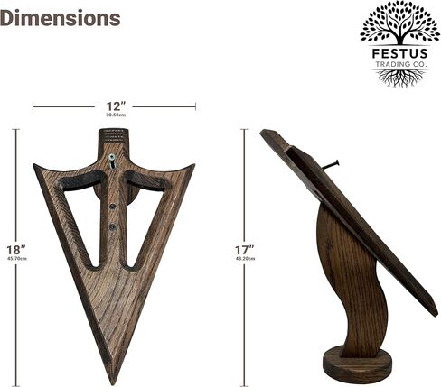 Swan Neck Arrowhead European Mount Plaques, Reversible Wall Mount & Desktop Mount, Antler Mounts or Skull Hanger for Deer, Antelope, Boar, & More, Made in The USA in Saudi Arabia
