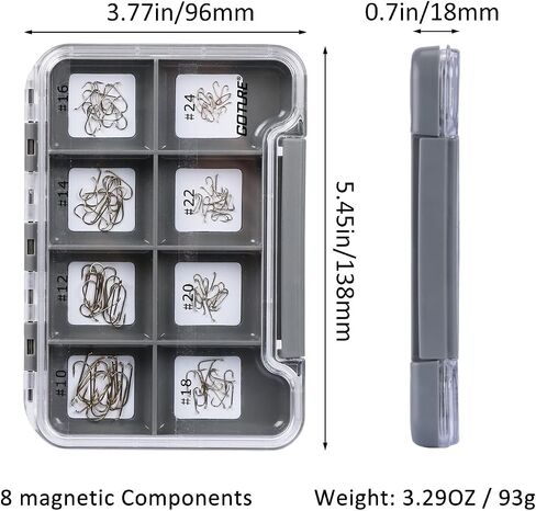 Goture Barb Fishing Hooks with Magnetic Components - High Carbon Steel Fly Tying Fishing Hooks Kit - Nymph/Dry Fly Hooks in Saudi Arabia